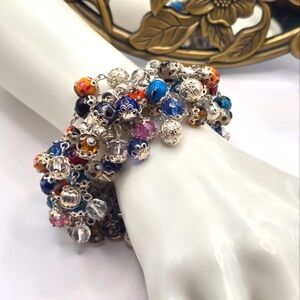 Vintage Cha Cha Colorful Lucite Beaded Bracelet